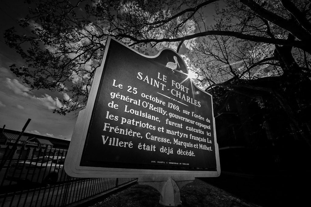 An historic marker near Frenchmen Street tells the story of Alejandro O’Reilly and the six French men he ordered dead.
